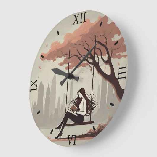 Serene Reader Wall Clock Große Wanduhr (Winkel)