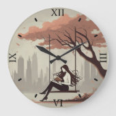 Serene Reader Wall Clock Große Wanduhr (Vorderseite)