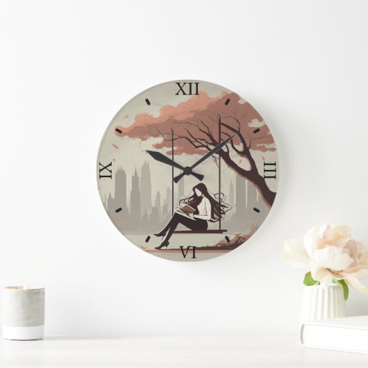 Serene Reader Wall Clock Große Wanduhr (Zuhause)