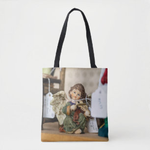 Serene Reading Angel Figurine Tasche