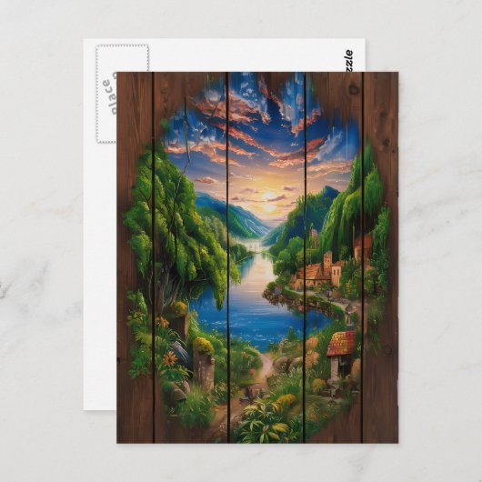 Serene Reflections: Ein Seenportrait Postkarte (Vorne/Hinten)