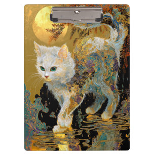 Serene Rinpa Cat   Japanischer Gold Zen Klemmbrett