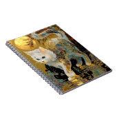 Serene Rinpa Cat | Japanischer Gold Zen Notizblock (Rechte Seite)