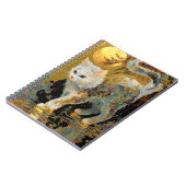 Serene Rinpa Cat | Japanischer Gold Zen Notizblock (Linke Seite)