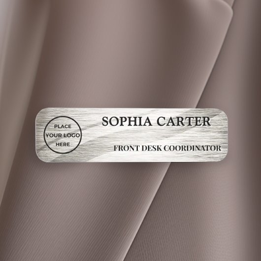 Serene Ripple Silver Custom Namensschild