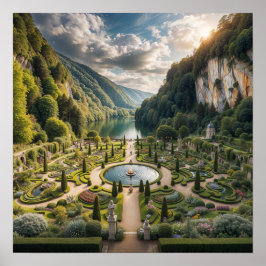 Serene River Garden - Majestät und Elegant der Nat Poster