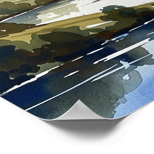 Serene River Landscape Poster (Ecke)