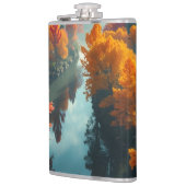 Serene River Shore Reflection Nature Art Flachmann (Links)