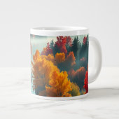 Serene River Shore Reflection Nature Art Jumbo-Tasse (Vorderseite Rechts)