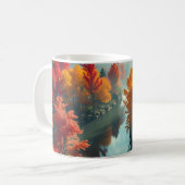 Serene River Shore Reflection Nature Art Kaffeetasse (Vorderseite Links)
