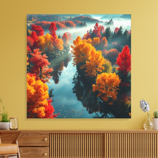 Serene River Shore Reflection Nature Art Leinwanddruck (Insitu (Wohnzimmer))