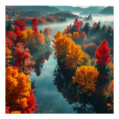 Serene River Shore Reflection Nature Art Poster (Vorderseite)