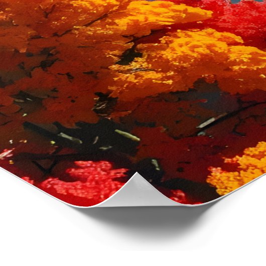 Serene River Shore Reflection Nature Art Poster (Ecke)