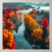 Serene River Shore Reflection Nature Art Poster (Vorne)