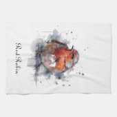 Serene Robin, Brauch Geschirrtuch (Horizontal)