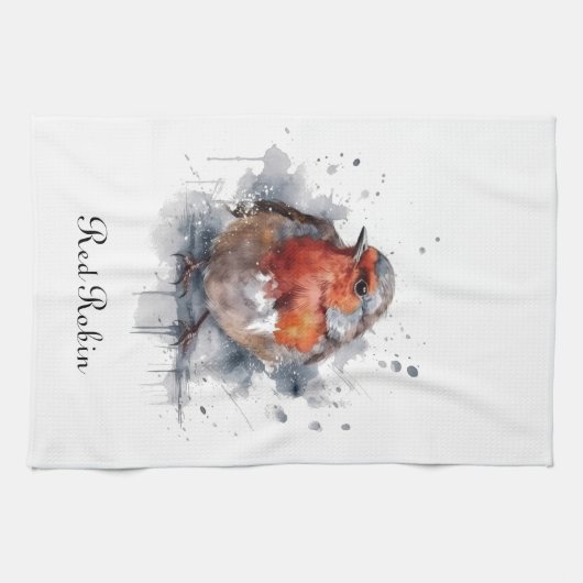 Serene Robin, Brauch Geschirrtuch (Horizontal)