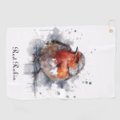 Serene Robin, Brauch Golfhandtuch (Horizontal)