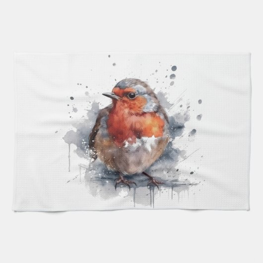 Serene Robin Geschirrtuch (Horizontal)