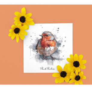Serene Robin, individuell Mitteilungskarte