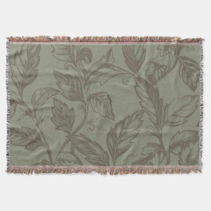 Serene Sage Green   Fettformatige Botanische Anwei Decke