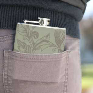 Serene Sage Green Fettformatige Botanische Anwei Flachmann