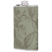 Serene Sage Green | Fettformatige Botanische Anwei Flachmann (Links)