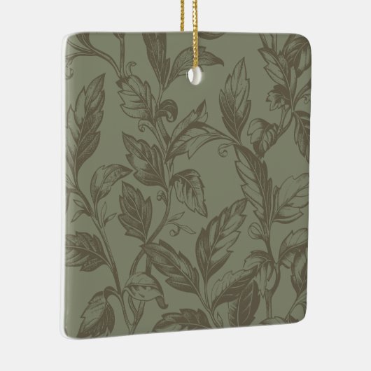 Serene Sage Green | Fettformatige Botanische Anwei Keramikornament (Rechts)