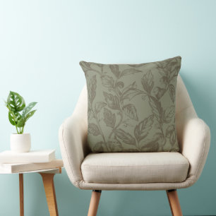Serene Sage Green Fettformatige Botanische Anwei Kissen