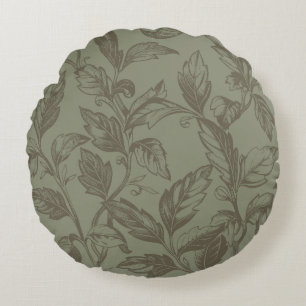 Serene Sage Green Fettformatige Botanische Anwei Rundes Kissen