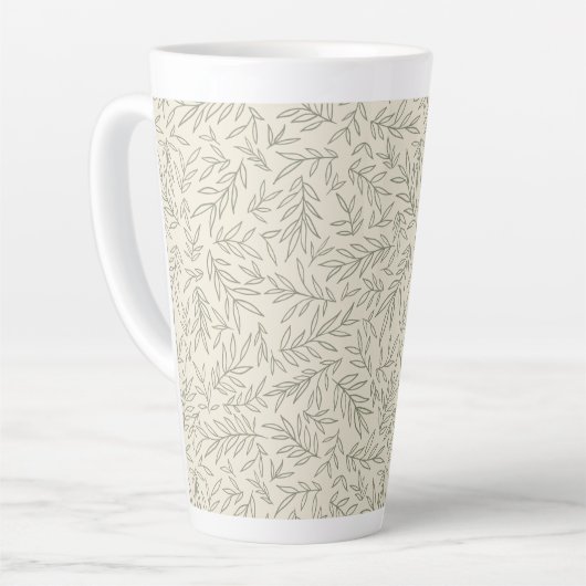 Serene Sage Green | Gentle Leaf Whisper Minimalist Milchtasse (Linke Ecke)