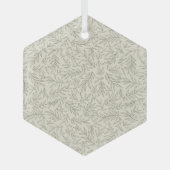 Serene Sage Green | Gentle Leaf Whisper Minimalist Ornament Aus Glas (Vorderseite)