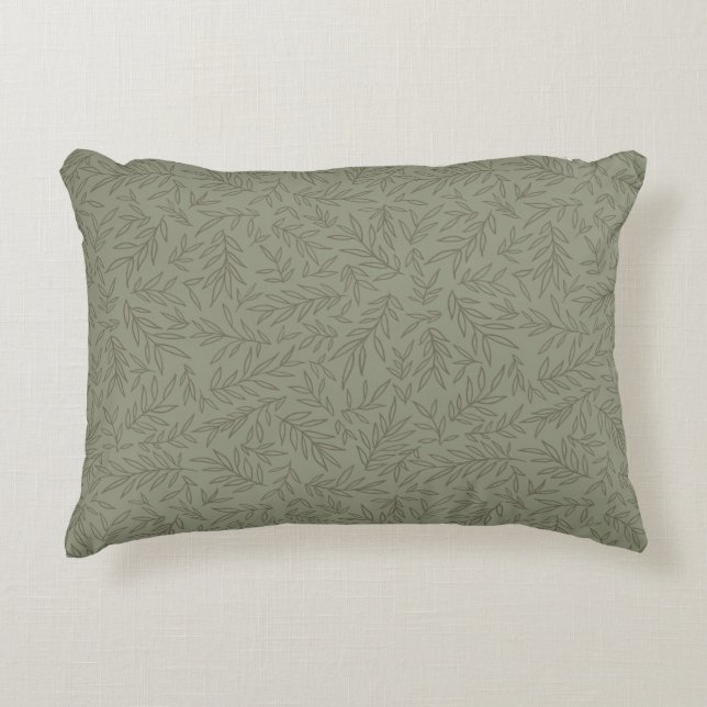 Serene Sage Green | Tiefwald Calm Tone-on-Tone Dekokissen (Vorderseite)