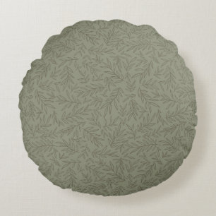 Serene Sage Green   Tiefwald Calm Tone-on-Tone Rundes Kissen