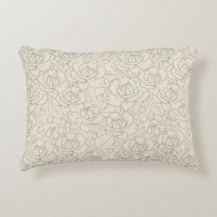 Serene Sage Green Vintage Blossom Rose Dekokissen