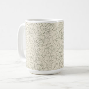 Serene Sage Green   Vintage Blossom Rose Kaffeetasse