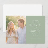 Serene Sage Minimalist Photo Save The Date (Vorne/Hinten)