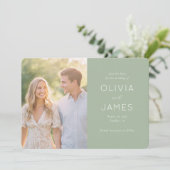 Serene Sage Minimalist Photo Save The Date (Stehend Vorderseite)