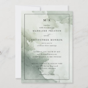 Serene Sage Watercolor Eleganz Einladung