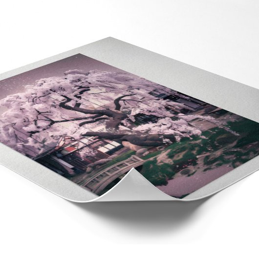 Serene Sakura Tree Poster (Ecke)