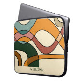 Serene Savanna Gentle Abstract Earthy Monogram Laptopschutzhülle (Vorderseite Links)