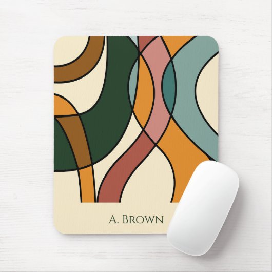 Serene Savanna Gentle Abstract Earthy Monogram Mousepad (Mit Mouse)