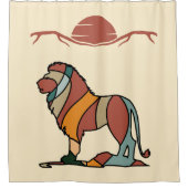 Serene Savanna Kind Lion Abstract Modern Duschvorhang (Vorderseite)