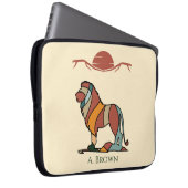 Serene Savanna Kind Lion Abstract Monogram Laptopschutzhülle (Vorne Rechts)