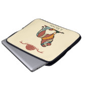 Serene Savanna Kind Lion Abstract Monogram Laptopschutzhülle (Vorne Knopf)