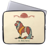 Serene Savanna Kind Lion Abstract Monogram Laptopschutzhülle (Vorderseite)