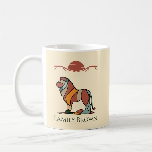 Serene Savanna Kind Lion Personalized Modern Earth Kaffeetasse (Links)