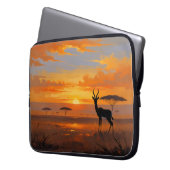 Serene Savannah Sunset – Wildlife Landscape Art Laptopschutzhülle (Vorderseite Links)