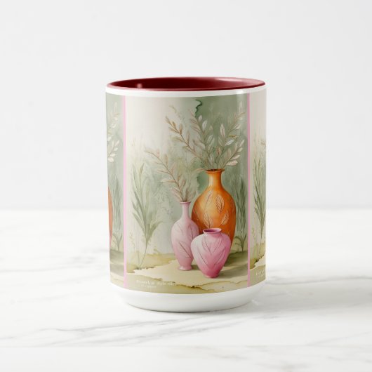Serene Schiffe | Orange & Pink Art Tasse (Zentrum)