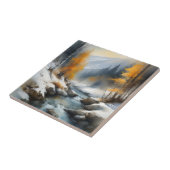 Serene schneebedeckte Flusslandschaft Fliese (Seite)