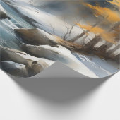 Serene schneebedeckte Flusslandschaft Geschenkpapier (Ecke)